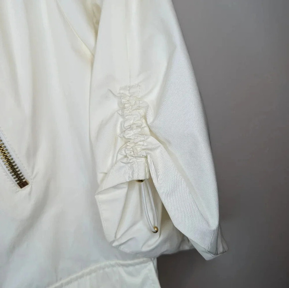 NWT Worth Petite  White w/ Gold Details Cropped Arm Belted Jacket P Size - Picture 7 of 10